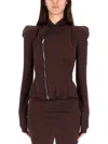 Rick Owens Modern Fitted Jacket Asymmetric Zip In Brown