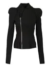 Rick Owens Lilies Princess Asymmetric Zip Jacket In Black