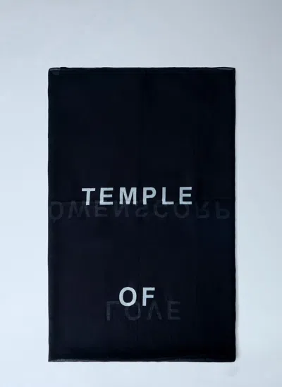 Rick Owens Printed Cotton Scarf In Black