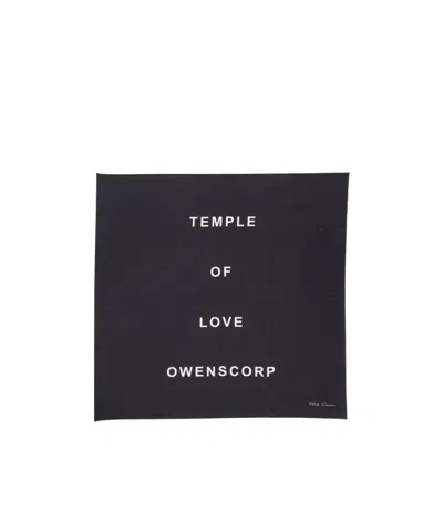 Rick Owens Printed Cotton Scarf In Black