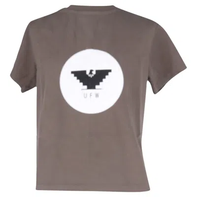 Pre-owned Rick Owens Printed Logo Jersey T-shirt In Brown Cotton