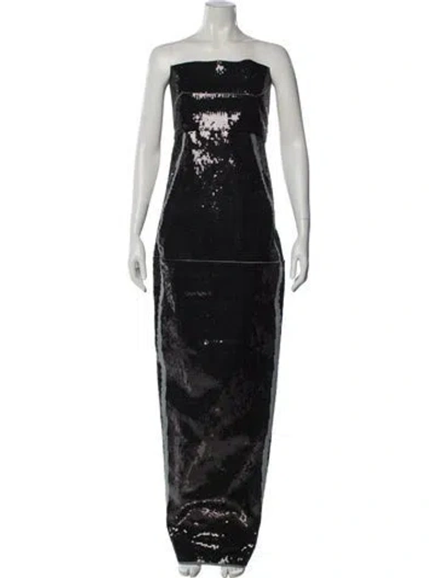 Pre-owned Rick Owens Printed Long Dress In Black