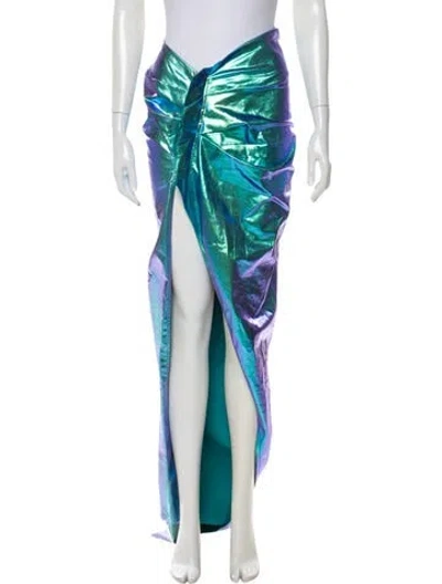 Pre-owned Rick Owens Printed Long Skirt In Blue