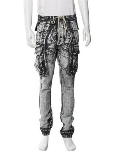 Pre-owned Rick Owens Printed Lounge Bottoms In Silver