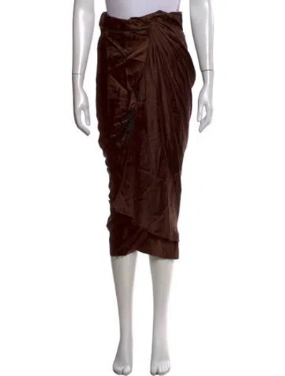Pre-owned Rick Owens Printed Midi Length Skirt In Brown