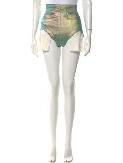 Pre-owned Rick Owens Printed Mini Shorts In Neutral
