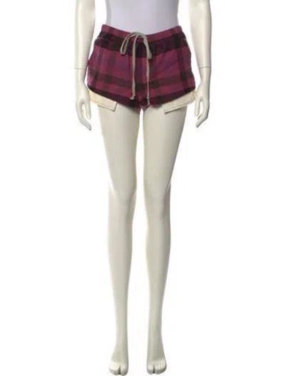 Pre-owned Rick Owens Printed Mini Shorts In Pink
