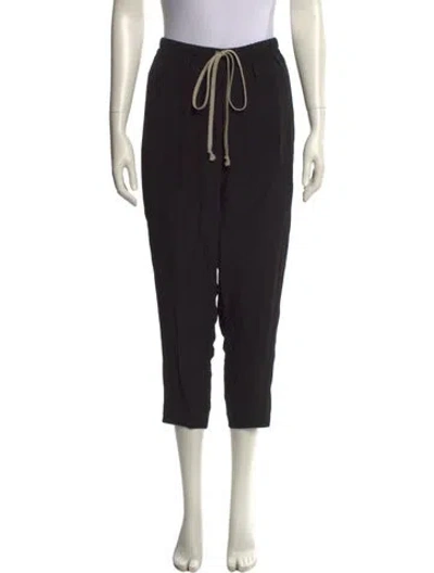 Pre-owned Rick Owens Printed Straight Leg Pants In Black