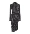Rick Owens Printed Wrap Midi Dress In Black