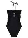 Rick Owens Prong Bather One-piece Swimsuit In Black
