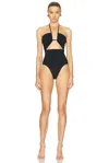 Rick Owens Prong Bather One-piece Swimsuit In Black