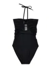 Rick Owens Prong Bather One-piece Swimsuit In Black