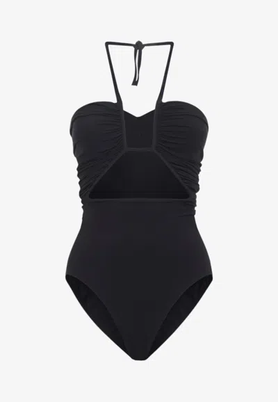 Rick Owens Prong Bather One-piece Swimsuit In Black