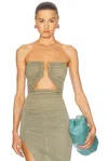 Rick Owens Prong Bustier Top In Celadon