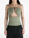 Rick Owens Green Hollywood Prong Bustier Top In Green
