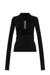 Rick Owens Black Hollywood Jersey Ls Prong T-shirt In Black