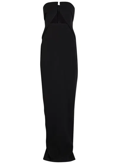 Rick Owens Prong Cut-out Strapless Maxi Dress In Blue