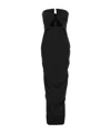 Rick Owens Amphora Prong Wool Grain De Poudre Gown In Black