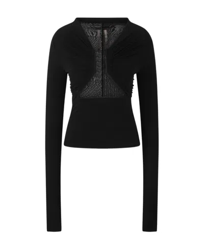Rick Owens Prong Cut-out Top In Black
