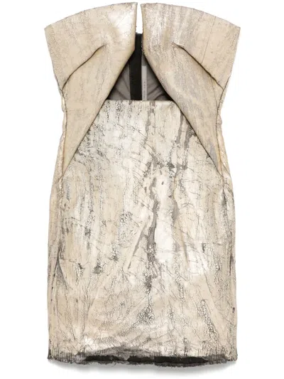 RICK OWENS PRONG-DETAIL MINI DRESS