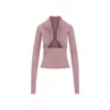 Rick Owens Purple Cupro Prong T-shirt For Women From Ss24 Collection In Pink