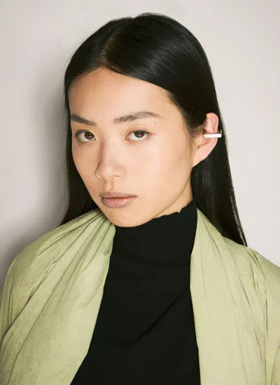 Rick Owens Prong Ear Cuff In Silver