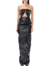 Rick Owens Form-fitting Black Evening Dress With Cutout Neckline In Black