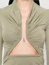 Rick Owens Prong Jersey Long Sleeve Top In Green