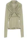 Rick Owens Prong Jersey Long Sleeve Top In Green