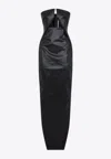 Rick Owens Form-fitting Black Evening Dress With Cutout Neckline In Black