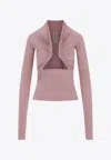 Rick Owens Purple Cupro Prong T-shirt For Women From Ss24 Collection In Pink