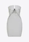Rick Owens Prong Mini Dress Cut-out Detail In Gray