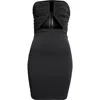 Rick Owens Prong Ruched Jersey Body-con Minidress In Black