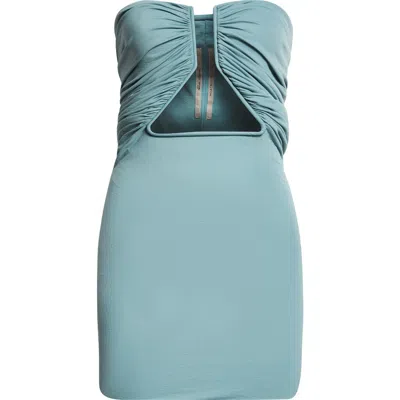 Rick Owens Prong Ruched Jersey Body-con Minidress In Mouthwash