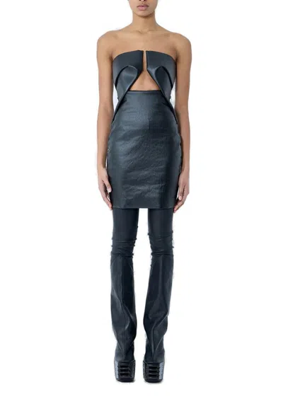 Rick Owens Prong Mini Dress In Black
