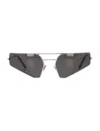 Rick Owens Prong Angular Frame Sunglasses In Metallic