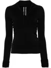 Rick Owens Black Hollywood Jersey Ls Prong T-shirt In Schwarz
