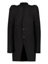 Rick Owens Puffed-shoulder Two-button Jacket In Black