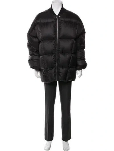 Pre-owned Rick Owens Puffer Coat In Black
