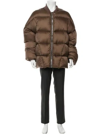 Pre-owned Rick Owens Puffer Coat In Brown