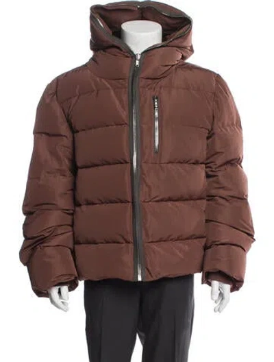 Pre-owned Rick Owens Puffer Coat In Brown