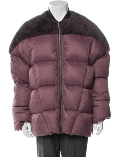Pre-owned Rick Owens Puffer Coat W/ Tags In Purple