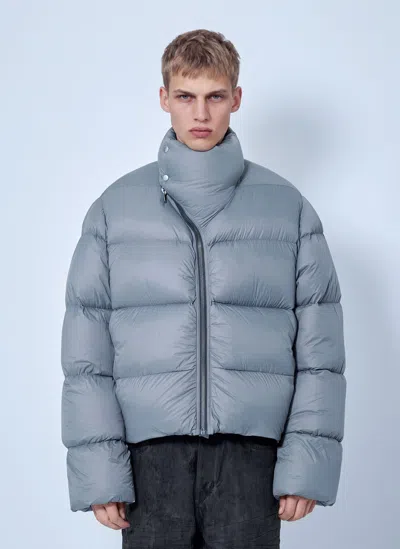 Rick Owens Puffer Turtle Jacket In Blue