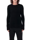 Rick Owens Forever Rib Ls T In Mini Rib Jersey In Black