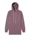 Rick Owens Purple Drawstring Hoodie In Gray