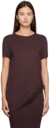 Rick Owens Purple Gathered T-shirt In 66 Eggplant