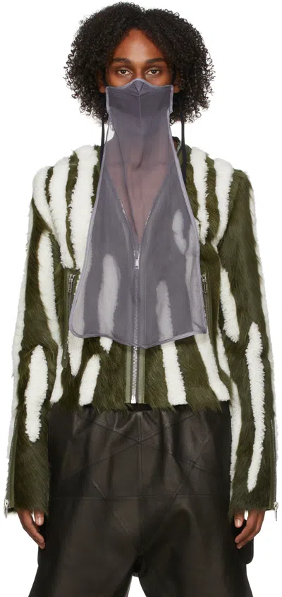 Rick Owens Purple Silk Long Mask In 46 Eggplant