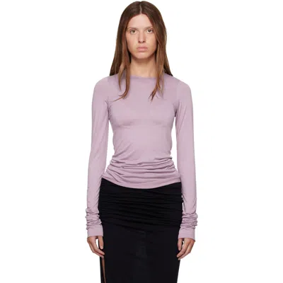 Rick Owens Purple Tower Basic Ls T-shirt In 113 Haze