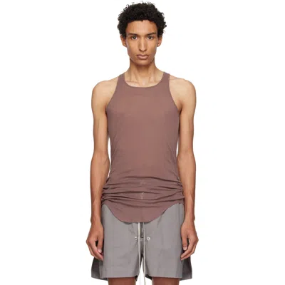 Rick Owens Purple Tower Basic Rib Tank Top In Brown