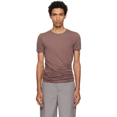 Rick Owens Purple Tower Double S/s T-shirt In Brown
